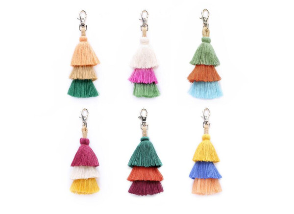 Cute Personality Bohemian keychain Accessories Female Fashion Suspension Bag Hanging Key Links 6 colors free shipping