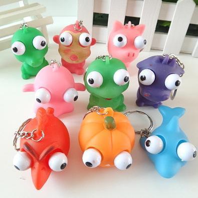 Cute Burst Eye Doll Key Chain mini 5cm Decompression Toys Funny Animal Shape Squeeze Keychain Toy Hot Sale