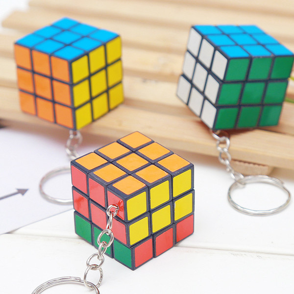 Mini-small cube 3cm pendant puzzle keychain magic game cube key ring boy girl gift toy chain wholesale