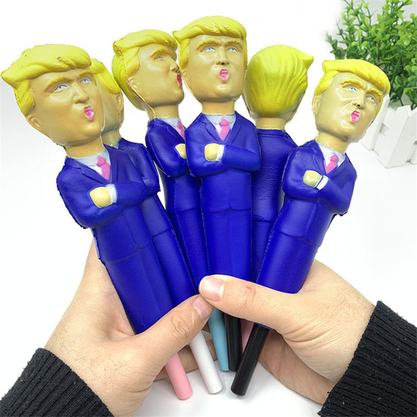 Donald Trump Squishy Pen Slow Rebound Decompression Toy Simulated Cartoon Funny pens Slow Rising Squeeze Stress Relieve Novelty Toys E11402