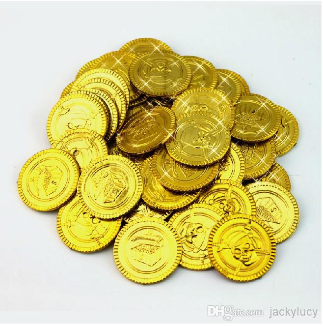 New Arrival Pirate Styles Fake Gold Coins Game Shows Props Party Supplies Free shipping 100pcs/ bags