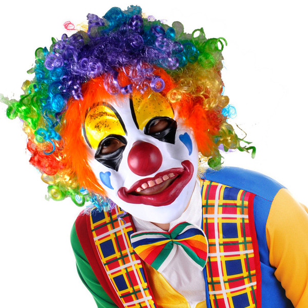 Halloween Masks Halloween Bar Supplies Party Clown Show Clown Mask Headgear Accessories Funny Clown Wig Green Latex