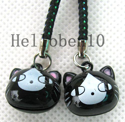 Black cat cartoon bell, charm, children's birthday, the party's best gift a wholesale 50pcs free shipping