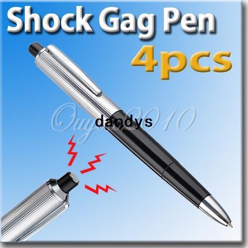 4pcs/lot Electric Metal Shock Pen Adult Joke Shocking Gag Prank Trick Funny Toy Gift Wholesale,dandys