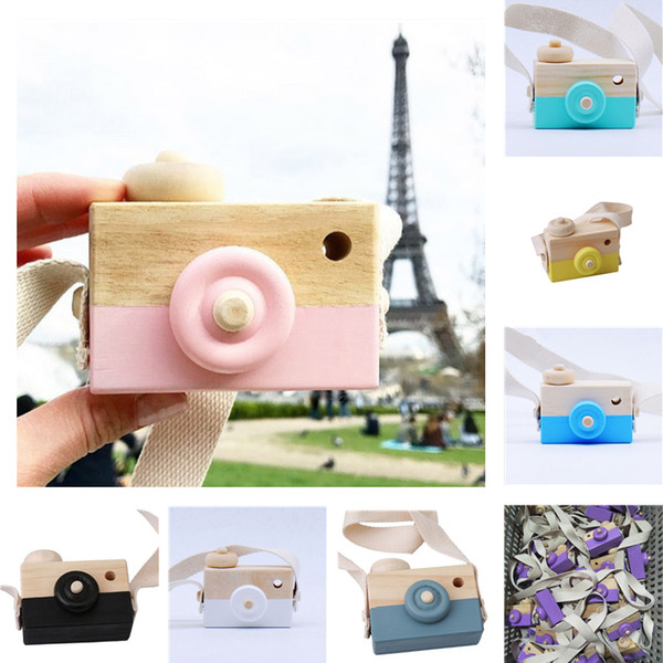 Baby Kids Hanging Camera Photography Prop Wooden Camera Kids Toys Handmade Creative Photo Decoration Birthday Christmas Gifts DHL JY127-U