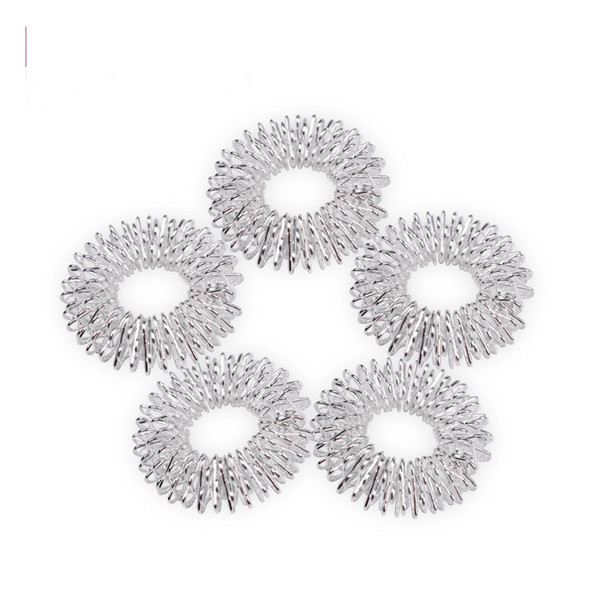 Silver Massage Acupuncture Finger Rings Health Care Acupressure Hand Massager Pain Relief Stress Relief Help Sleep Tools 60pcs/