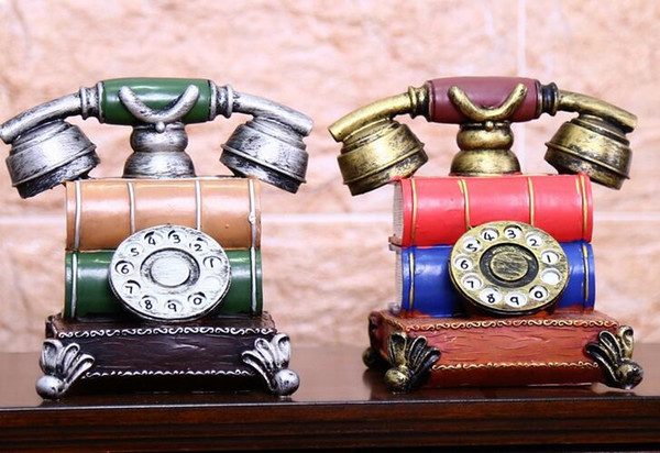 Nostalgic telephones saving piggy bank personalized piggy bank retro creative photography Decoration Valentine's Day gift gift resin