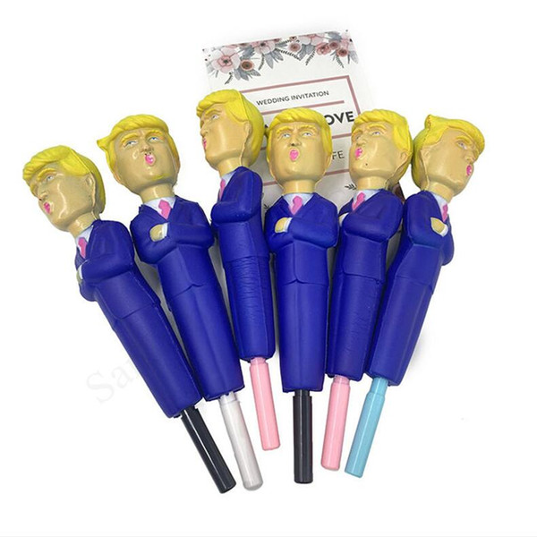 Donald Trump Squishy Pen Slow Rebound Decompression Toy Simulated Cartoon Funny pens Slow Rising Squeeze Stress Relieve Novelty Toys E11402