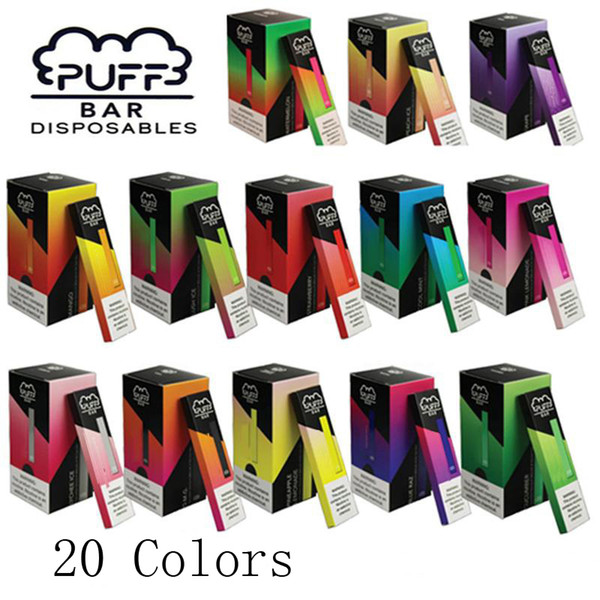 Newest Puff Bar Disposable Device Starter Kit 280mAh Battery Vape Pen 1.3ml Cartridges 20 Colors stig disposable DHL Free