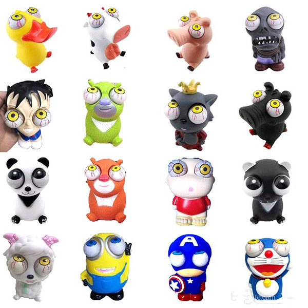 Squeeze Pop Out Eyes Antistress Cartoon Animal Stress Relief Panda Model Decompression toy Panda Pop Out Animals Squeeze kids toys