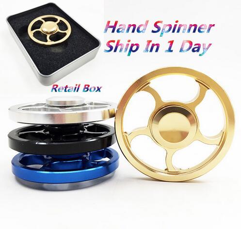 Steering Wheel Metal fidget Spinners Fingertip Gyro Aiming Circle Hand Spinners Decompression Anxiety Toys EDC with Retail Box