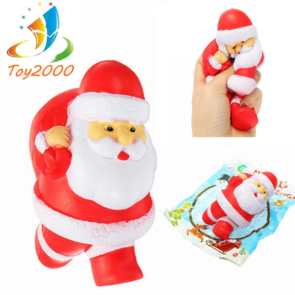 Jumbo Kawaii Squishy Slow Rising Christmas Father Santa Claus Phone Strap Soft Sweet Bread Cake Scented Kids Toys