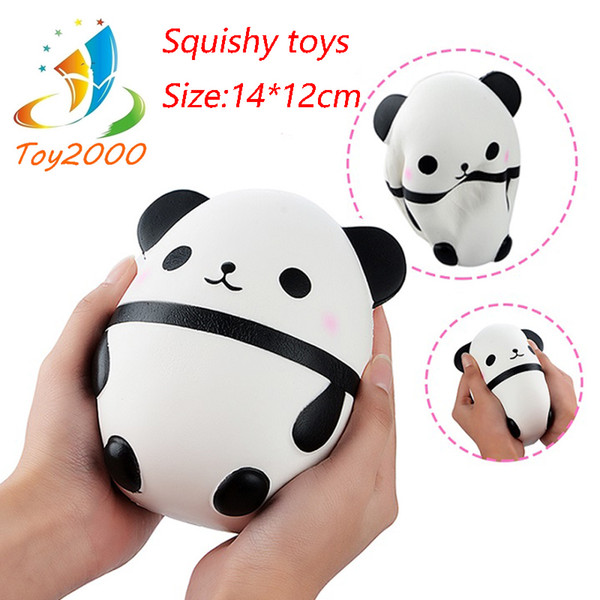 14CM Jumbo Fat Panda Egg Squishy toys Doll Phone Straps Car Decoration Slow Rising Kawaii Animal Kids Toys Soft Squeeze Fun Gift