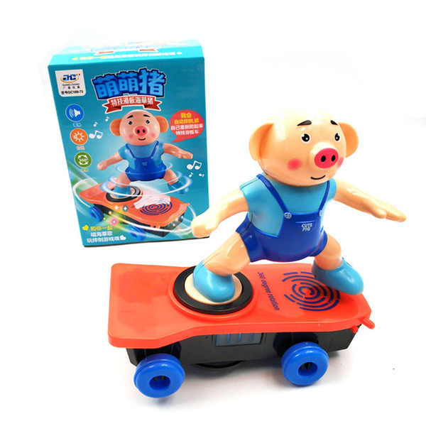 Skateboard pig Scooter Genuine tumbling stunt car is electric Light Sound Toys Flash Cool Electronic Toy For Kids toys Gift Party