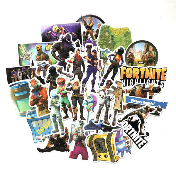 46 pcs/set Game Fort nite Graffiti Sticker Personality Luggage DIY stickers cartoon PVC Wall stickers bag accessories kids toys gift