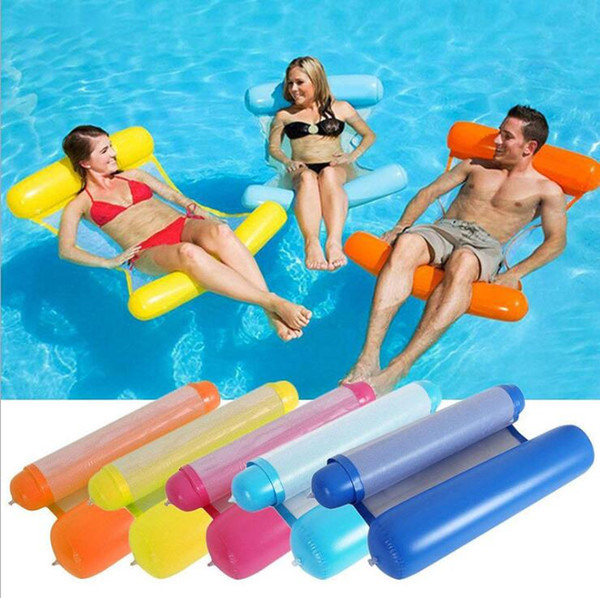 New Summer Swimming Pools Inflatable Floating Water Hammock Lounge Bed Chair Summer Inflatable Pool Float Floating Bed