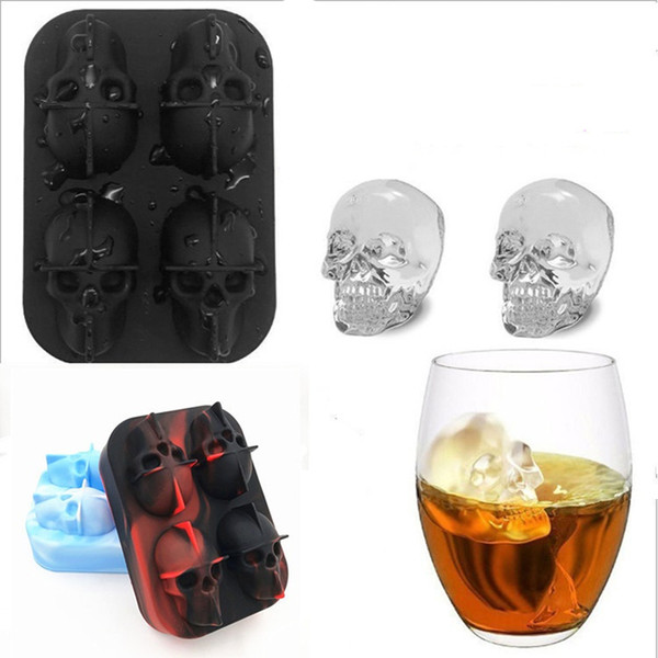 3D Skull Ice Cube Mold 12 x 8.5 x 5 cm Silicone Chocolate Tool Candy Pastry Mould Halloween Gifts