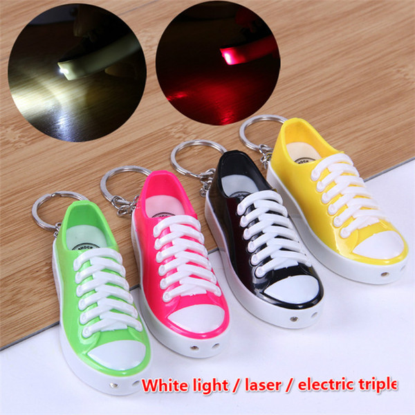 Electric shock shoes with laser shoes key chain whole people wholehearted toys children's toys holiday gifts fool's Day hot JC152