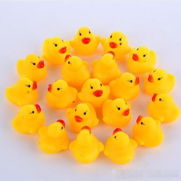 100pcs/lot Wholesale mini Rubber duck bath ducks Pvc duck with sound Floating Duck Fast delivery Swiming Beach