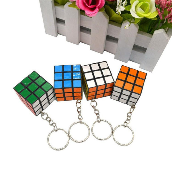 3x3x3cm Mini Magic Cube Puzzle Keychain Magic Game magic Square key ring learning education game cube good Gift toys key rings