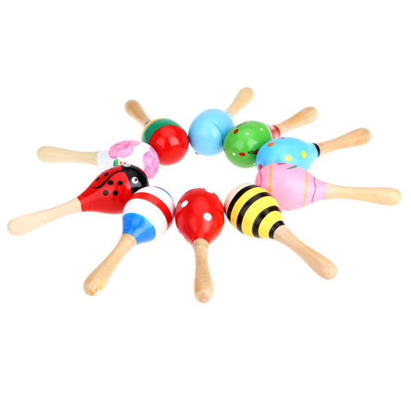 Kids Children Toy Musical Instrument Maraca Wooden Percussion Instrument Musical Toy for KTV Party New Arrival