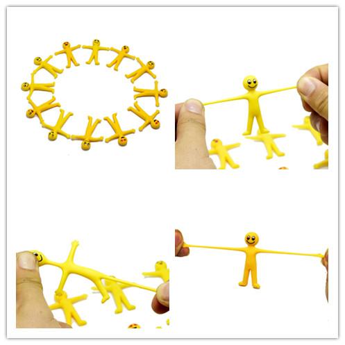 New hot creative soft yellow man stretch doll Toys Moody Face expression TPR material Modeling cute finger Vent Toy