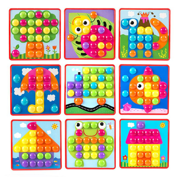 3D Puzzles Toys for Children Creative Mosaic Mushroom Nail Kit Buttons Art Assembling Kids Enlightenment Educational Toys Mosaic