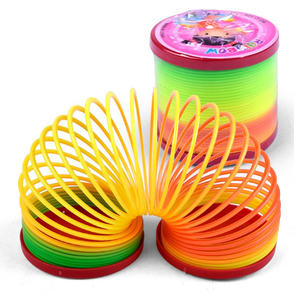 Light Colorful Plastic Magic Slinky Rainbow Spring Children Funny Classic Grow Circle Coil Light Elastic Kids Toy New