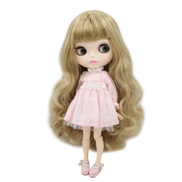 factory blyth doll BL3227 blonde golden hair matte face new faceplate lips carves white skin joint body 30cm 1/6