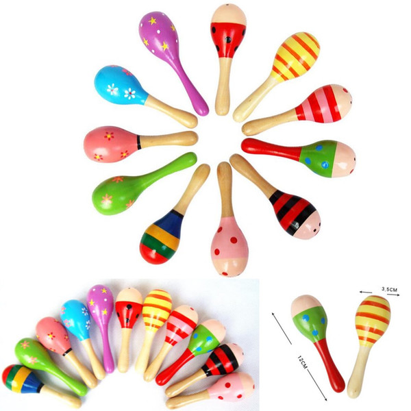 Kids Children Toy Musical Instrument Maraca Wooden Percussion Instrument Musical Toy for KTV Party New Arrival