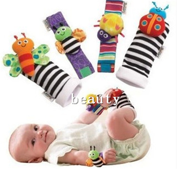 1000 pcs DHL Cute Animal Baby Infant Kids Foot Sock RattlesToys Developmental Developmental Socks Wrist Bands Stuffed & Plush NAR056