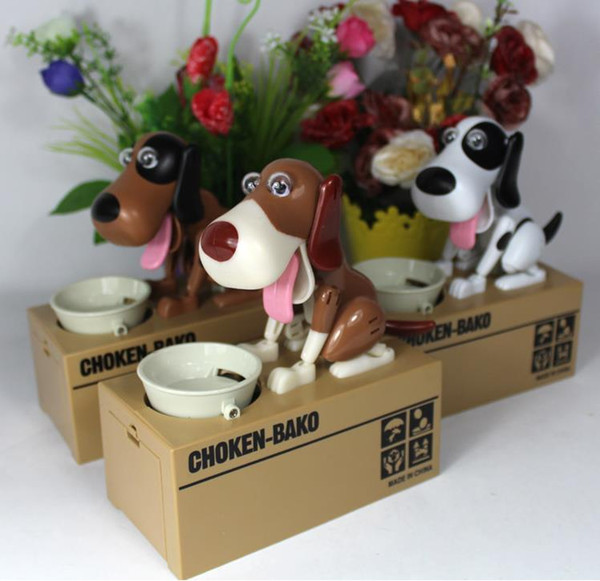 Hot Selling CHOKEN-BAKO Creative Steal Money Dog Piggy Bank Without Battery Cute Animal Eating Money Save Pot