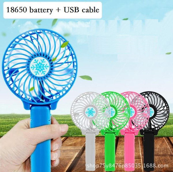 New Foldable Hand Fans Battery Operated Rechargeable Handheld Mini Fan Electric Personal Fans Hand Bar Desktop Fan USB Gadgets c434