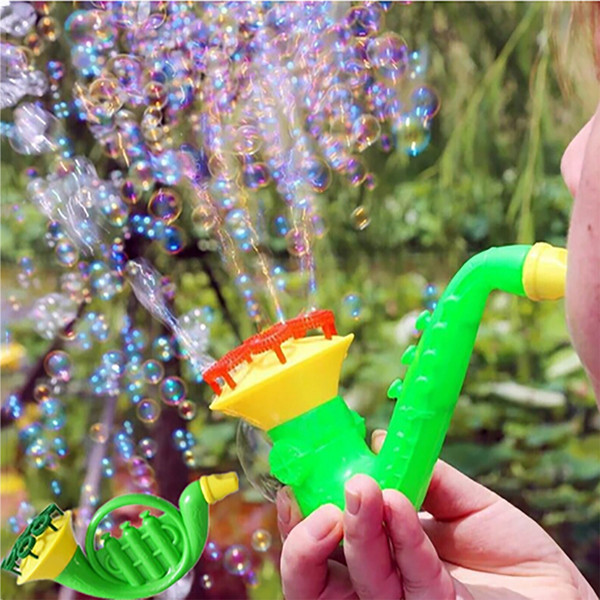 Random Color Water Blowing Toys Bubble Gun Soap Bubble Blower Outdoor Kids Child Toys New Creative polyporous Wedding Machine