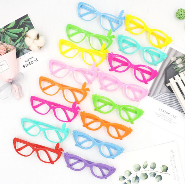 Rabbit Ear Glasses Toy Children Fashion Cute Glasses Without Lenses Lovely Flower Spectacles Kid Girls Gift Accessory Novelty Plastic