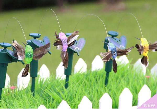 2018 New Solar hummingbirds butterflies garden toys educational toys solar Energy and battery combo can choose style Christmas GIFT