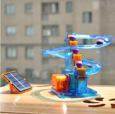 Ball moving! Creative solar toys diy toys children assembled scientific experiments favorite track ball toys for children kids free shipping