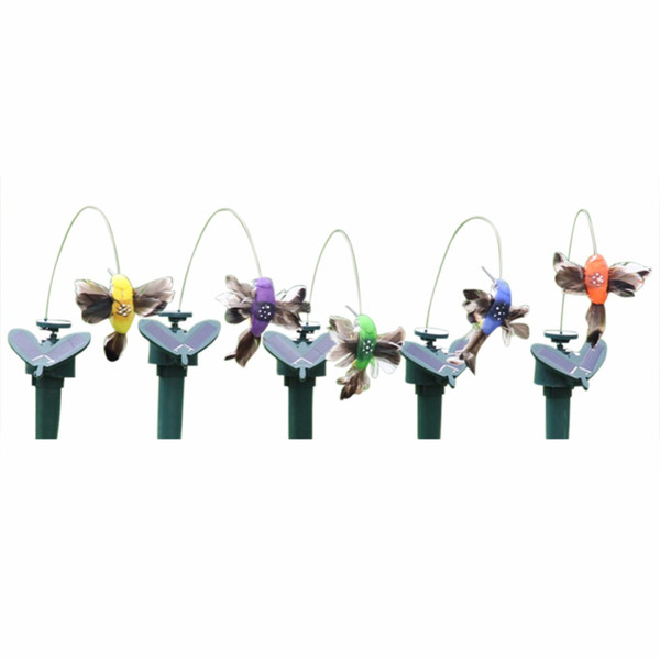 Solar Butterfly Hummingbird Gardening Idyllic Toy Electric Fly Simulation Butterfly Solar Feather Toys Coloring Random