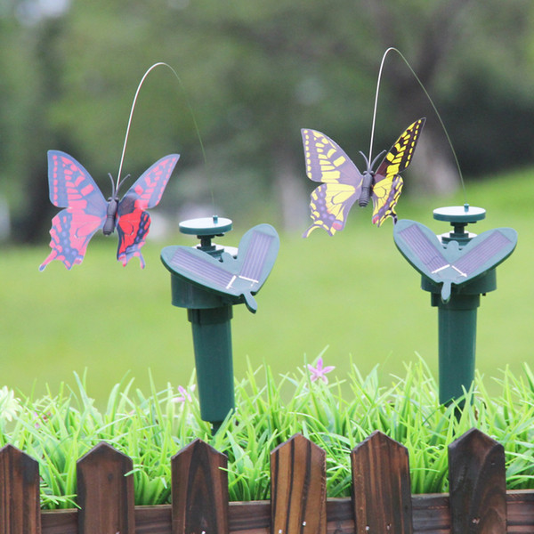 Novelty toys Solar Rotating Flying Simulation Butterfly Fluttering Vibration Hummingbird Flying Garden Yard Decoration Funny Toys