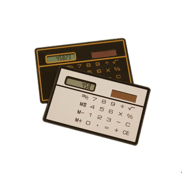 Protable Mini Solar Calculator Pocket Slim Credit Card Calculators Student Novelty Small Slim office Gifts FFA869 300PCS