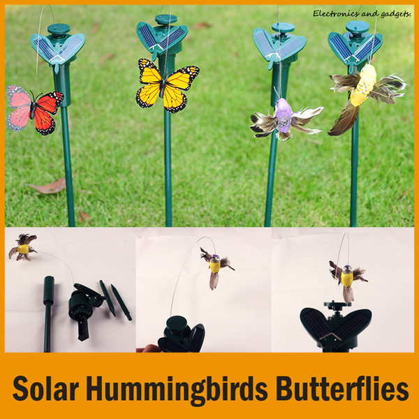 New Arrival Solar Hummingbirds Butterflies Garden Toys, Students Enlightenment Educational Toys Solar And Battery Combo, Child's Gift