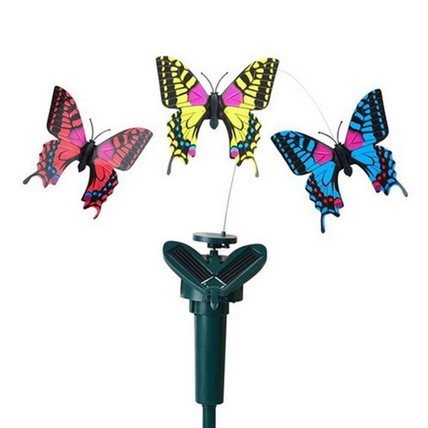 Hot Sale Solar Rotating Flying Simulation Butterfly Fluttering Vibration Hummingbird Flying Garden Yard Decoration Funny Toys