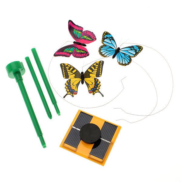 LCLL-Solar Powered 3pcs Dancing Flying Butterfly with Stick For Garden Yard Plant Decor