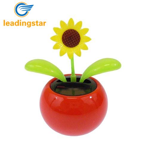 Wholesale- LeadingStar Solar Toy Mini Dancing Flower Sunflower Great as Gift or Decoration Ship in Random Color zk25
