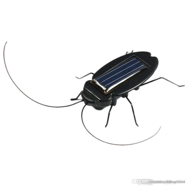 Wholesale- New Funny Jokes Solar Power Cockroach Insect Bug Teaching Toy Gift Baby Kids Plastic Insect Solar For Childred Toys
