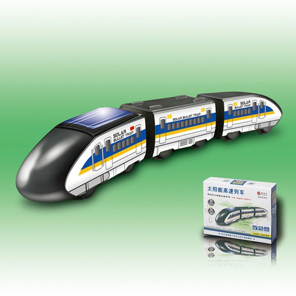 Free 72pcs Solar Power Toys Kit Educational High-speed trains high-speed rail bullet train cultivate child hands-on ability gift