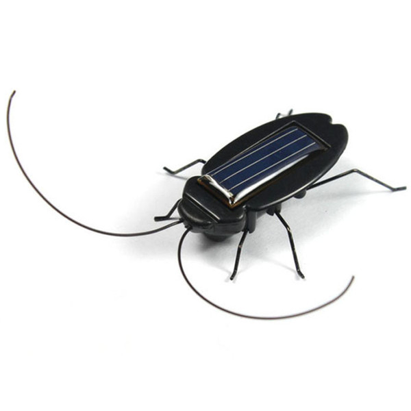 Wholesale- Funny Solar Toy Solar Power Energy Black Cockroach Bug Toy For Children Student A8311