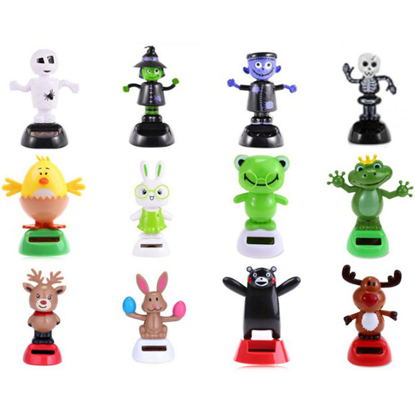 50pcs/lot Solar Energy Toys Household Car Decoration Cute Owl Children Love Parenting Education Toys 50 Styles Free 