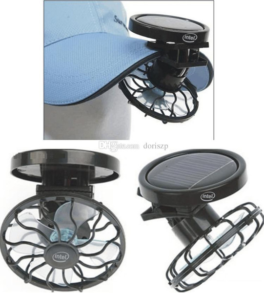 10 Piece New Solar Cell Fan Sun Power Energy Panel Clip-on Cooling Hat Cooler Fan For Camping Hiking free shipping