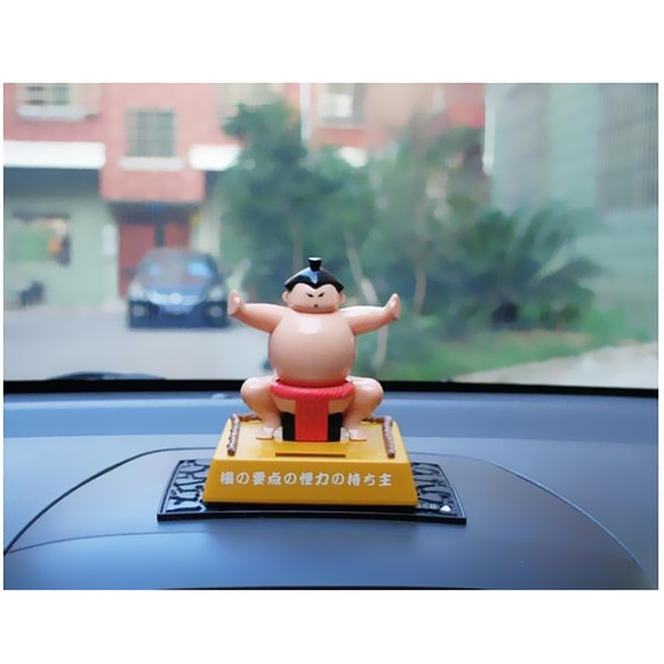 Wholesale- New Arrivals Funny Solar Power Bobblehead Toy Figure Nohohon Japanese Sumo Wrestler Novelty Classic Toys for Kid Adult Best Gift